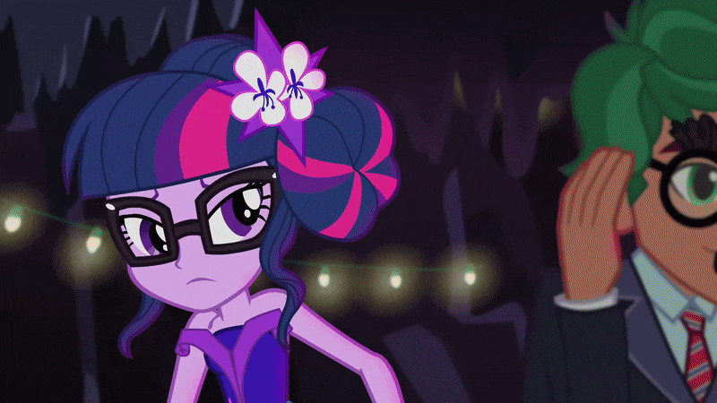 Size: 800x450 | Tagged: safe, derpibooru import, screencap, sci-twi, timber spruce, twilight sparkle, equestria girls, legend of everfree, legend of everfree - bloopers, animated, animated actors, bare shoulders, blooper, crying, crystal gala, cute, female, gif, groucho marx, groucho marx psyche out, groucho mask, laughing, male, shipping, sleeveless, straight, strapless, tears of laughter, timberbetes, timbertwi