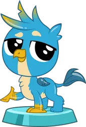 Size: 2352x3440 | Tagged: safe, artist:phucknuckl, derpibooru import, part of a set, gallus, gryphon, my little pocket ponies, season 8, spoiler:s08, chest fluff, chibi, cute, gallabetes, high res, male, paws, simple background, smiling, solo, transparent background