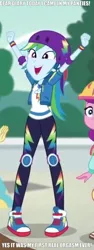 Size: 263x701 | Tagged: suggestive, derpibooru import, edit, edited screencap, screencap, gallop j. fry, lily longsocks, rainbow dash, equestria girls, equestria girls series, sic skateboard, spoiler:eqg series (season 2), caption, clenched fist, clothes, converse, cropped, cute, cutie mark, cutie mark clothes, dashabetes, day, exclamation point, exploitable meme, female, geode of super speed, grass, helmet, hoodie, i came, implied orgasm, magical geodes, male, meme, memegenerator, outdoors, pants, pavement, shirt, shoes, smiling, sneakers, solo focus, standing, symbol, t-shirt, text, text edit, tree, wall of tags