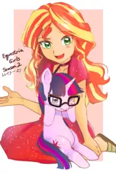 Size: 945x1398 | Tagged: safe, artist:yakieringi014, derpibooru import, sci-twi, sunset shimmer, twilight sparkle, ponified, pony, unicorn, equestria girls, equestria girls series, spring breakdown, spoiler:eqg series (season 2), cute, duo, equestria girls ponified, female, glasses, looking at you, mare, shimmerbetes, twiabetes, unicorn sci-twi