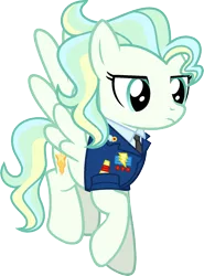 Size: 1224x1654 | Tagged: safe, artist:starryoak, derpibooru import, vapor trail, pegasus, pony, miracleverse, alternate universe, clothes, female, mare, older, simple background, solo, transparent background, uniform, wonderbolts dress uniform