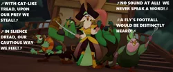 Size: 1536x644 | Tagged: amputee, bird, boyle, captain celaeno, cloud, derpibooru import, ear piercing, earring, edit, edited screencap, eyepatch, gilbert and sullivan, hat, hook, jewelry, ladle, life ring, lix spittle, lyrics, mullet (character), murdock, music notes, my little pony: the movie, opera, parrot pirates, peg leg, piercing, pirate, pirate ship, prosthetic leg, prosthetic limb, prosthetics, safe, screencap, singing, song reference, squabble, stairs, sword, text, the pirates of penzance, time to be awesome, weapon, with cat-like tread