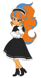 Size: 2000x3800 | Tagged: safe, artist:gabosor, derpibooru import, part of a set, oc, oc:cold front, equestria girls, boots, clothes, crossdressing, cute, dress, femboy, hair extensions, headband, lidded eyes, lipstick, lolita fashion, male, ponytail, princess princess, shoes, simple background, smiling, smug, solo, transparent background