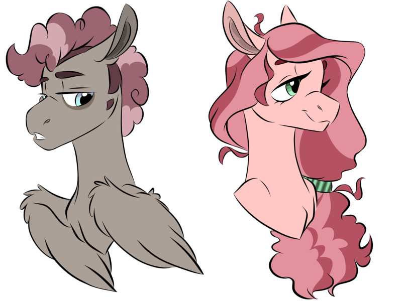 Size: 2732x2048 | Tagged: safe, artist:ask-y, derpibooru import, oc, oc:berry bomb, oc:cherry pie, pegasus, pony, bust, female, male, mare, offspring, parent:cheese sandwich, parent:pinkie pie, parents:cheesepie, portrait, simple background, stallion, transparent background