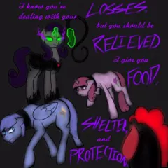 Size: 250x250 | Tagged: safe, artist:sinsays, derpibooru import, part of a set, pinkie pie, rarity, crystal pony, earth pony, pegasus, pony, unicorn, ask corrupted twilight sparkle, tumblr:ask corrupted twilight sparkle, alternate timeline, armor, collar, color change, corrupted, corrupted element of generosity, corrupted elements of harmony, corrupted pinkie pie, corrupted rarity, crystal pony pegasus, crystal unicorn, dark, dark equestria, dark magic, dark pony, dark world, darkened coat, darkened hair, element of generosity, element of honesty, element of kindness, element of laughter, element of loyalty, element of magic, elements of harmony, glowing eyes, glowing horn, horn, insanity, magic, male and female, mind control, part of a series, pinkie pie becomes a royal guard, quadrio, rarity becomes a royal guard, slave, slavery, sombra empire, sombra eyes, sombrafied, tumblr