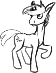 Size: 784x1021 | Tagged: safe, artist:tempusfidgets, deleted from derpibooru, derpibooru import, oc, oc:codex, pony, unicorn, male, monochrome, simple background, solo