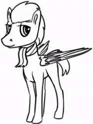 Size: 505x671 | Tagged: safe, artist:tempusfidgets, deleted from derpibooru, derpibooru import, oc, oc:mark, pegasus, pony, male, monochrome, simple background, solo