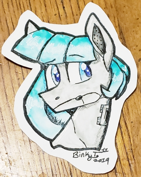 Size: 2374x2968 | Tagged: safe, artist:binkyt11, derpibooru import, oc, unofficial characters only, pony, robot, robot pony, bust, female, frown, mare, roboticization, solo, traditional art, watercolor painting