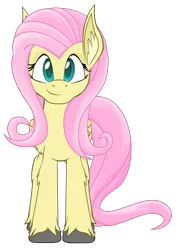 Size: 750x1050 | Tagged: safe, artist:yudhaikeledai, derpibooru import, fluttershy, pegasus, pony, ear fluff, female, looking at you, mare, simple background, smiling, solo, transparent background, unshorn fetlocks