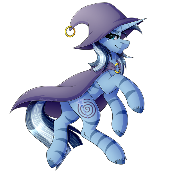 Size: 3009x3053 | Tagged: safe, artist:black-magic101, derpibooru import, trixie, zecora, hybrid, unicorn, zebra, zebracorn, commissioner:bigonionbean, female, fusion, image, mare, png, smiling, solo