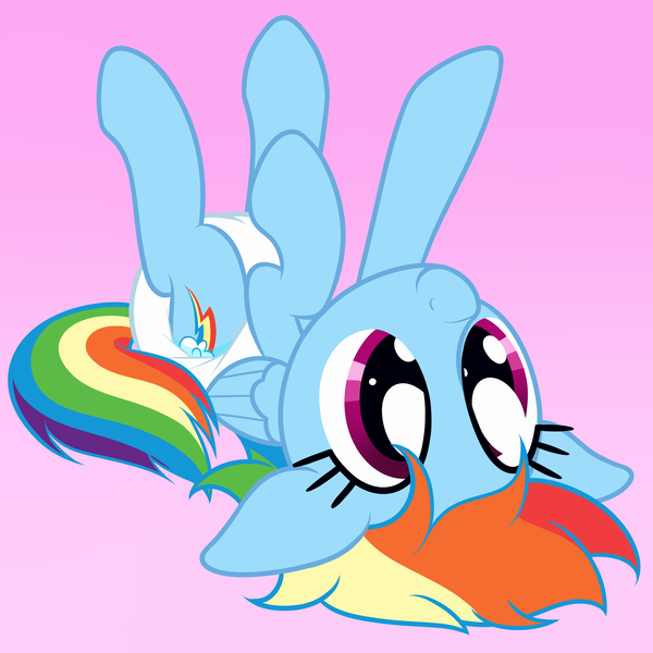 Size: 1900x1900 | Tagged: suggestive, artist:nitei, derpibooru import, rainbow dash, pony, cute, dashabetes, diaper, diaper fetish, fetish, on back, pink background, simple background, solo