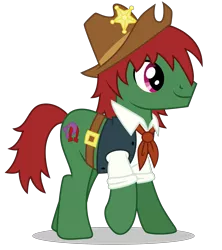 Size: 4535x5118 | Tagged: safe, artist:dragonchaser123, derpibooru import, oc, oc:anthony copeland, unofficial characters only, pony, absurd resolution, clothes, male, raised hoof, sheriff, simple background, stallion, transparent background, vector