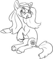 Size: 500x561 | Tagged: safe, artist:tempusfidgets, deleted from derpibooru, derpibooru import, oc, oc:tempus fidgets, earth pony, pony, male, monochrome, simple background, sitting, solo