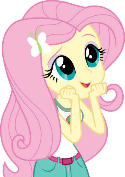 Size: 3000x4238 | Tagged: safe, artist:cloudyglow, derpibooru import, fluttershy, equestria girls, legend of everfree, clothes, cute, female, shirt, shyabetes, simple background, sleeveless, smiling, solo, tanktop, transparent background, vector