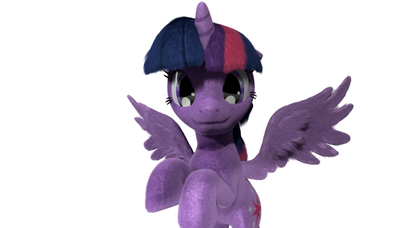 Size: 1920x1080 | Tagged: safe, artist:nebulafactory, derpibooru import, twilight sparkle, twilight sparkle (alicorn), alicorn, pony, 3d, blender, fluffy, flying, looking at you, simple background, transparent background