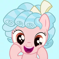Size: 500x500 | Tagged: safe, artist:earlpeterg, derpibooru import, edit, cozy glow, pegasus, pony, what lies beneath, bust, cozy glow is best facemaker, cozybetes, cropped, cute, female, filly, foal, freckles, looking at you, open mouth, smiling, solo, vector
