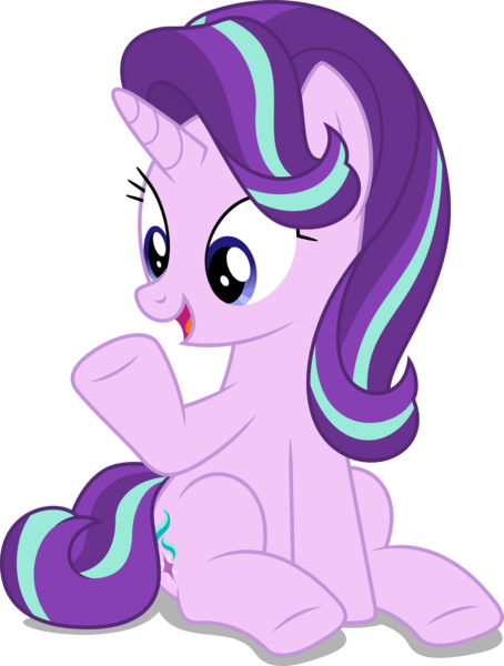 Size: 3787x5000 | Tagged: safe, artist:dashiesparkle, derpibooru import, starlight glimmer, pony, unicorn, the times they are a changeling, .svg available, absurd resolution, cute, female, glimmerbetes, mare, open mouth, simple background, sitting, solo, transparent background, underhoof, vector