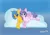 Size: 2036x1425 | Tagged: safe, artist:lunebat, derpibooru import, princess flurry heart, oc, oc:lucky break, alicorn, pegasus, pony, cloud, cute, duo, female, flurrybetes, freckles, looking at you, mare, on a cloud