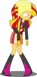 Size: 4382x8991 | Tagged: safe, artist:toonalexsora007, derpibooru import, sunset shimmer, equestria girls, absurd resolution, abuse, atomic wedgie, clothes, gritted teeth, humiliation, mugen, panties, shimmerbuse, show accurate, simple background, transparent background, underwear, vector, wedgie, yellow underwear