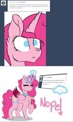 Size: 1280x2154 | Tagged: safe, artist:tomboygirl45, derpibooru import, pinkie pie, alicorn, pony, princessponk, alicornified, magic, nope, pinkiecorn, race swap, solo, xk-class end-of-the-world scenario