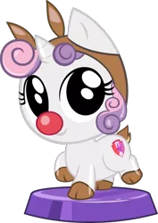Size: 2436x3436 | Tagged: safe, artist:phucknuckl, derpibooru import, sweetie belle, pony, my little pocket ponies, animal costume, clothes, costume, cute, diasweetes, female, pocket ponies, red nose, reindeer costume, simple background, sleigh bell sweetie belle, sleigh belle, solo, transparent background, vector
