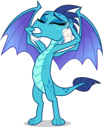 Size: 4467x5533 | Tagged: absurd resolution, artist:tomfraggle, covering, derpibooru import, dragon, dragoness, eyes closed, female, princess ember, safe, school daze, simple background, transparent background, vector