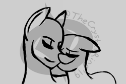 Size: 915x610 | Tagged: safe, artist:thecrystalring, deleted from derpibooru, derpibooru import, pony, animated, auction, commission, cuddling, frame by frame, gif, nuzzling, obtrusive watermark, shipping, traditional animation, watermark, your character here