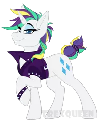 Size: 1391x1600 | Tagged: safe, artist:trexqueen, derpibooru import, rarity, pony, unicorn, alternate hairstyle, blue eyes, cutie mark, female, mare, punk, raripunk, simple background, solo, transparent background