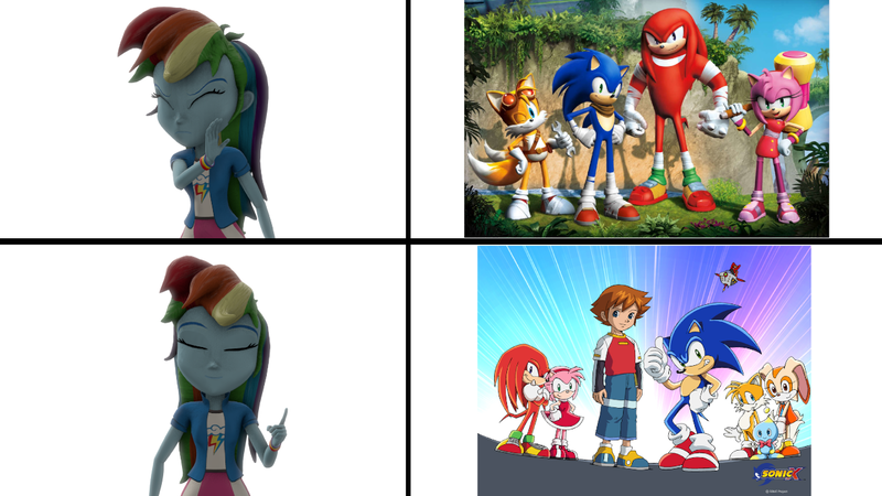 Size: 1280x720 | Tagged: safe, artist:lance-pizon, derpibooru import, rainbow dash, chao, equestria girls, 3d, amy rose, cheese chao, chris thorndyke, cream the rabbit, crossover, hotline bling, knuckles the echidna, meme, miles "tails" prower, sonic boom, sonic the hedgehog, sonic the hedgehog (series), sonic x, source filmmaker