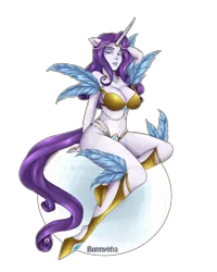 Size: 1024x1280 | Tagged: armpits, artist:bunnynha, big breasts, breasts, busty rarity, carnaval, derpibooru import, deviantart watermark, eared humanization, female, horn, horned humanization, human, humanized, obtrusive watermark, pony coloring, rarity, simple background, solo, solo female, suggestive, tailed humanization, transparent background, watermark