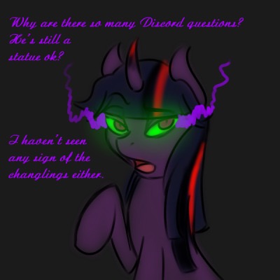 Size: 400x400 | Tagged: safe, artist:sinsays, derpibooru import, part of a set, twilight sparkle, pony, unicorn, ask corrupted twilight sparkle, tumblr:ask corrupted twilight sparkle, color change, colored horn, corrupted, corrupted twilight sparkle, curved horn, dark, dark equestria, dark magic, dark queen, dark world, darkened coat, darkened hair, female, horn, magic, part of a series, possessed, queen twilight, solo, sombra eyes, sombra's horn, tumblr, tyrant sparkle, unicorn twilight