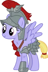 Size: 3000x4474 | Tagged: safe, artist:cloudyglow, derpibooru import, idw, iron eagle, pegasus, pony, legends of magic, spoiler:comic, background pony, female, mare, royal legion, simple background, smiling, solo, transparent background
