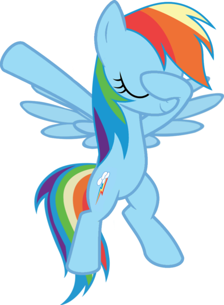 Size: 823x1120 | Tagged: safe, artist:uigsyvigvusy, artist:wissle, derpibooru import, rainbow dash, pegasus, pony, bipedal, covering eyes, cute, dab, eyes closed, facehoof, female, image, mare, png, rainbow dab, simple background, smiling, solo, trace, transparent background, vector