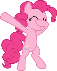Size: 828x1032 | Tagged: safe, artist:uigsyvigvusy, artist:wissle, derpibooru import, pinkie pie, earth pony, pony, bipedal, covering eyes, cute, dab, eyes closed, facehoof, female, mare, simple background, smiling, solo, trace, transparent background, vector