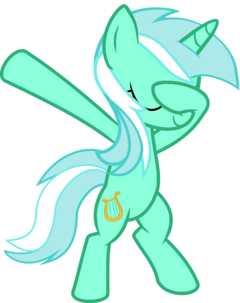 Size: 813x1024 | Tagged: safe, artist:uigsyvigvusy, artist:wissle, derpibooru import, lyra heartstrings, pony, unicorn, bipedal, covering eyes, cute, dab, eyes closed, facehoof, female, lyrabetes, mare, simple background, smiling, solo, trace, transparent background, vector