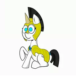 Size: 3617x3617 | Tagged: safe, artist:waffletheheadmare, derpibooru import, oc, oc:wafflehead, unofficial characters only, pony, armor, black mane, blue eyes, female, guard, guardsmare, hair tie, mare, royal guard, smiling, waffle cone, wafflecorn