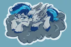 Size: 1076x706 | Tagged: safe, artist:amphoera, derpibooru import, oc, oc:rainy days, pegasus, pony, cloud