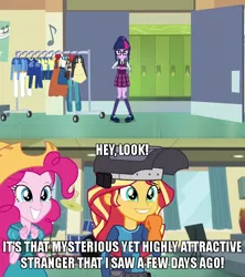 Size: 640x720 | Tagged: safe, derpibooru import, edit, edited screencap, screencap, pinkie pie, sunset shimmer, equestria girls, friendship games, caption, image macro, implied lesbian, implied shipping, implied sunsetsparkle, text, yu-gi-oh!, yugioh abridged