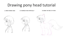 Size: 1793x1060 | Tagged: safe, anonymous artist, derpibooru import, human, pony, anime, anime style, drawing tutorial, generic pony, how to draw, how to draw an owl meme, simple background, tutorial, white background