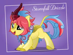 Size: 800x602 | Tagged: safe, artist:jhayarr23, derpibooru import, oc, oc:stormfall drizzle, unofficial characters only, kirin, commission, female, kirin oc, kirinified, multicolored hair, multicolored mane, solo, species swap