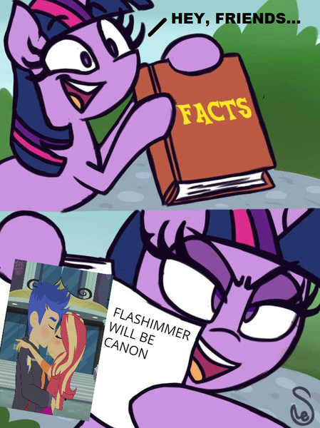 Size: 640x855 | Tagged: safe, artist:emperor-anri, artist:quarium edits, derpibooru import, edit, flash sentry, sunset shimmer, twilight sparkle, equestria girls, equestria girls series, spoiler:eqg series (season 2), ed edd n eddy, exploitable meme, facts, female, flashimmer, image macro, male, meme, shipping, straight, twilight's fact book