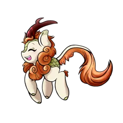 Size: 1000x1000 | Tagged: artist:badpinkuplines, autumn blaze, awwtumn blaze, blushing, cute, derpibooru import, eyes closed, female, kirin, leonine tail, mare, open mouth, profile, safe, simple background, solo, sounds of silence, transparent background