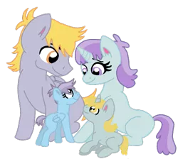 Size: 607x545 | Tagged: safe, artist:dexterousdecarius, derpibooru import, crackle pop, liza doolots, petunia, tootsie flute, oc, oc:bubbles, oc:taffy, pony, base used, blank flank, family, father and child, father and daughter, female, male, missing cutie mark, mother and child, mother and daughter, offspring, older, older crackle pop, older tootsie flute, parent:crackle pop, parent:tootsie flute, parents:tootsiepop, shipping, siblings, simple background, sisters, straight, tootsiepop, transparent background, twins