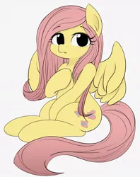 Size: 894x1130 | Tagged: safe, artist:manachaaaaaaaa, derpibooru import, fluttershy, pegasus, pony, :o, cute, female, human shoulders, looking at you, mare, no pupils, open mouth, shyabetes, simple background, sitting, solo, spread wings, white background, wings