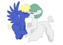 Size: 655x468 | Tagged: safe, artist:dexterousdecarius, derpibooru import, oc, oc:flash hunter, oc:hunter, oc:jade, unofficial characters only, dracony, dragon, hybrid, pony, base used, female, flying, heartwarming, interspecies offspring, kissing, male, mid-flight, oc x oc, offspring, offspring shipping, parent:flash sentry, parent:rarity, parent:spike, parent:twilight sparkle, parents:flashlight, parents:sparity, shipping, simple background, straight, transparent background