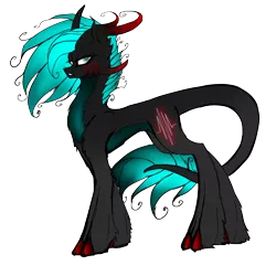 Size: 1400x1400 | Tagged: safe, artist:neon line, derpibooru import, oc, oc:neon line, unofficial characters only, demon, pony, unicorn, cutie mark, horn, looking at you, simple background, solo, tail, transparent background