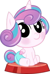 Size: 2272x3393 | Tagged: safe, artist:phucknuckl, derpibooru import, part of a set, princess flurry heart, alicorn, pony, my little pocket ponies, blushing, cute, face of mercy, female, flurrybetes, looking at you, simple background, smiling, solo, transparent background, underhoof, vector