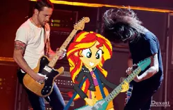 Size: 479x306 | Tagged: safe, derpibooru import, sunset shimmer, equestria girls, chris shiflett, dave grohl, fender, fender telecaster deluxe, flying v, foo fighters, gibson, guitar, musical instrument, watermark