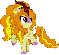 Size: 4702x4385 | Tagged: safe, artist:illumnious, derpibooru import, adagio dazzle, ponified, kirin, sounds of silence, absurd resolution, equestria girls ponified, female, headband, image, kirinified, png, simple background, smiling, solo, species swap, spikes, transparent background, vector