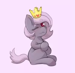 Size: 829x802 | Tagged: safe, artist:maxisb8, derpibooru import, oc, oc:sonny sugar, unofficial characters only, pony, crown, jewelry, one eye closed, regalia, smug, solo, wink